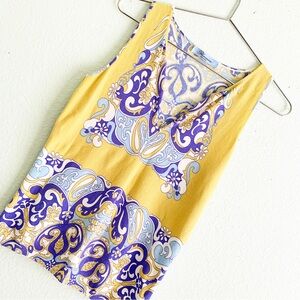 BLUMARINE italy designer vintage floral paisley sleeveless top blouse Small